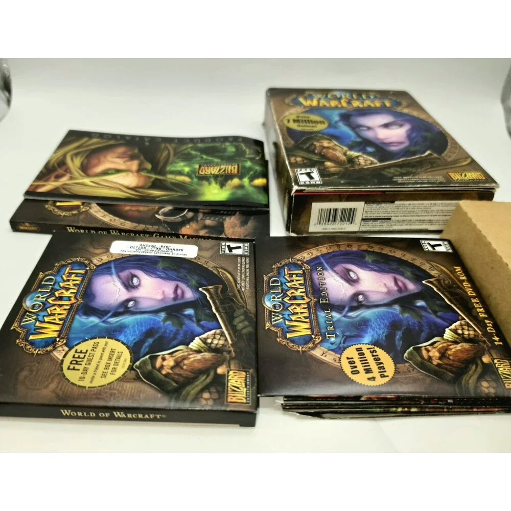World of Warcraft PC 2004 Box Set 5 Discs Manual Trial Edition Blizzard Game Vtg